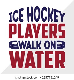 Eishockeyspieler wandern auf Wasser SVG Printable Vektorgrafik