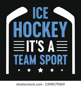 Ice hockey playing typography or graphics tshirt design 