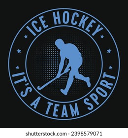 Ice hockey playing typography or graphics tshirt design 