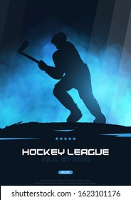 Ice Hockey poster with player and Stick