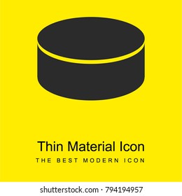 Ice Hockey Puck bright yellow material minimal icon or logo design