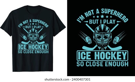 Ice hockey puck and broken stick t-shirt print vector template. Ice hockey t-shirt design Vector, Hockey, typography, vector, graphic, illustration, t-shirt design custom design mockup