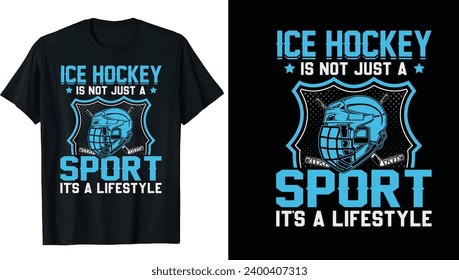 Ice hockey puck and broken stick t-shirt print vector template. Ice hockey t-shirt design Vector, Hockey, typography, vector, graphic, illustration, t-shirt design custom design mockup