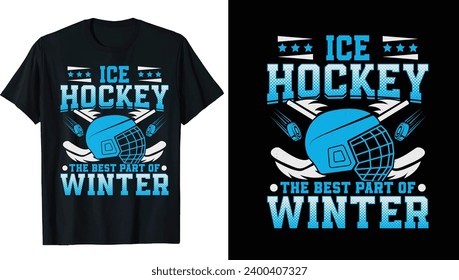 Ice hockey puck and broken stick t-shirt print vector template. Ice hockey t-shirt design Vector, Hockey, typography, vector, graphic, illustration, t-shirt design custom design mockup