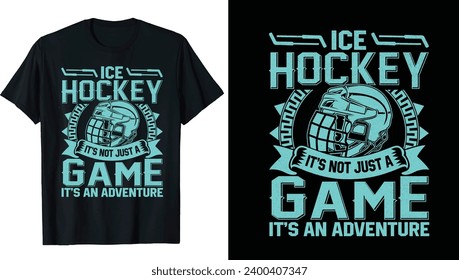 Ice hockey puck and broken stick t-shirt print vector template. Ice hockey t-shirt design Vector, Hockey, typography, vector, graphic, illustration, t-shirt design custom design mockup