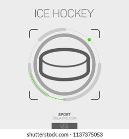 Ice Hockey Puck creative line icon