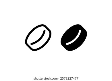 Ice hockey puck Icon Illustration Vector