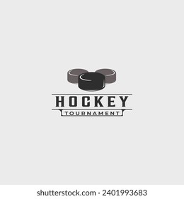 ice hockey puck logo vintage vector illustration template icon graphic design