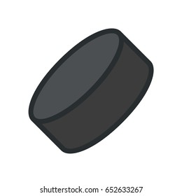 Ice Hockey Puck Minimal Flat Color Line Outline Stroke Icon Pictogram Symbol