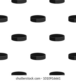 Ice hockey puck pattern seamless flat style for web vector illustration