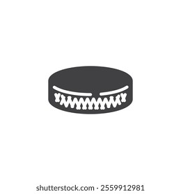 Ice hockey puck vector icon. filled flat sign for mobile concept and web design. Hockey Puck glyph icon. Symbol, logo illustration. Vector graphics