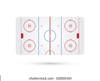 ice hockey rink with blue red skate marks vector background