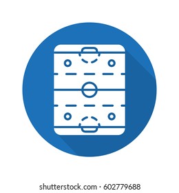 Ice hockey rink flat design long shadow icon. Hockey stadium scheme. Vector silhouette symbol