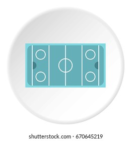 Ice hockey rink icon in flat circle isolated vector illustration for web