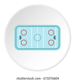 Ice hockey rink icon in flat circle isolated vector illustration for web