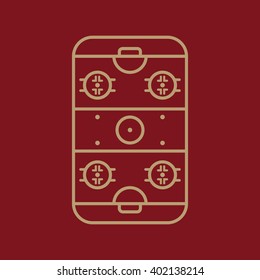 Ice Hockey Rink icon. Game symbol. Flat Vector illustration