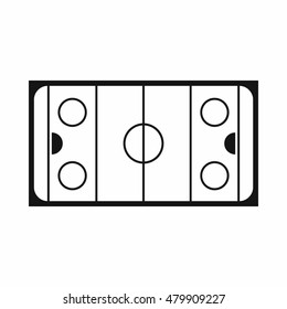 Ice hockey rink icon in simple style on a white background vector illustration