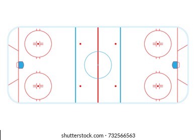 Ice hockey rink isolated on white background. Sport background.