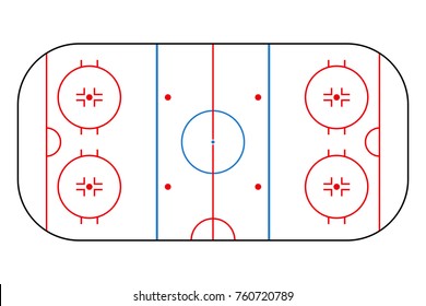 Ice hockey rink. Mockup background field for sport strategy and poster. Vector illustrator.