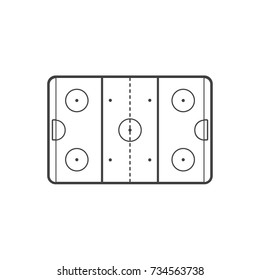 Ice hockey rink in outline style vector symbol stock illustration web