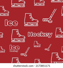 Ice Hockey seamless pattern-background (A Popular Outdoor Sport and recreational activity around the world and most popular in Canada, Czech Republic, Finland, Russia, Sweden, United States.)