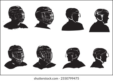 Ice hockey silhouettes, Ice sports,  players, Hockey vector art, Sports silhouettes, Hockey design, Ice bundle, clipart, Vector graphics, Skating silhouettes