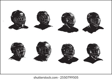 Ice hockey silhouettes, Ice sports,  players, Hockey vector art, Sports silhouettes, Hockey design, Ice bundle, clipart, Vector graphics, Skating silhouettes