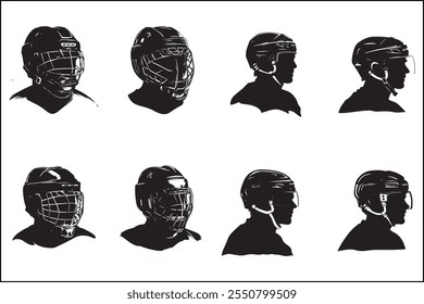 Ice hockey silhouettes, Ice sports,  players, Hockey vector art, Sports silhouettes, Hockey design, Ice bundle, clipart, Vector graphics, Skating silhouettes