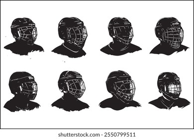 Siluetas de hockey sobre hielo, Deportes sobre hielo, jugadores, Arte vectorial de hockey, Siluetas deportivas, Diseño de hockey, Paquete sobre hielo, Clipart, Gráficos de Vector, Siluetas de patinaje