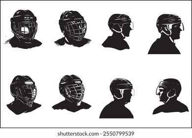 Ice hockey silhouettes, Ice sports,  players, Hockey vector art, Sports silhouettes, Hockey design, Ice bundle, clipart, Vector graphics, Skating silhouettes