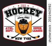 Ice hockey since 1980 athl. dept. super league new york t-shirt design, you can download vector file.