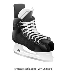 Ice hockey skate, isolated on white. Vector EPS10 illustration. 