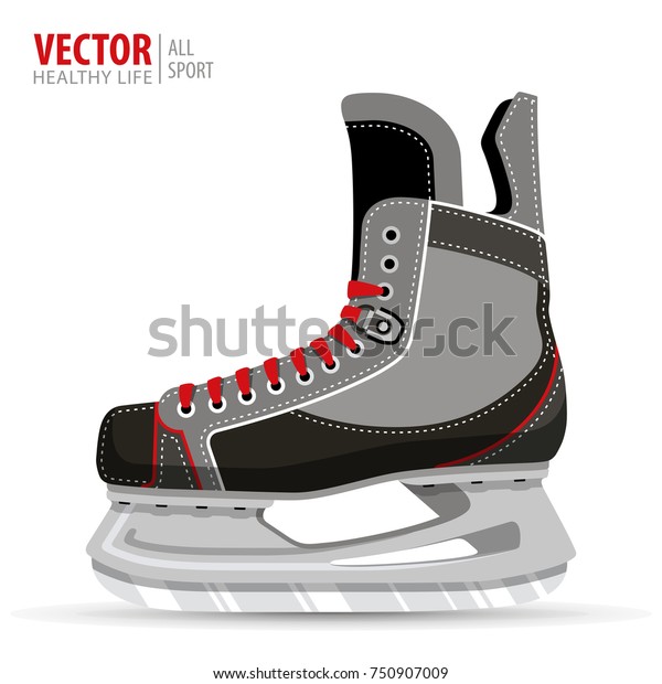 白い背景にアイスホッケースケート ベクターイラスト アイスホッケーブーツ のベクター画像素材 ロイヤリティフリー