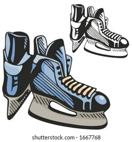 Ice Hockey Skates. Vector Illustration