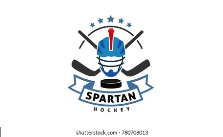 Ice Hockey Spartan Stars logo Symbol Design Illustration