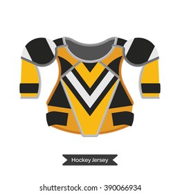 Ice hockey sport equipment. Vector hockey protection. Vector isolated hockey protective shell. Ice hockey protection. 