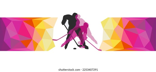 Ice hockey sport graphic for use as a template for flyer or for use in web design.