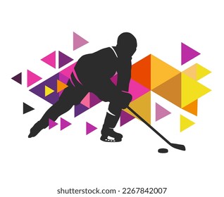 Ice hockey sport graphic for use as a template for flyer or for use in web design.