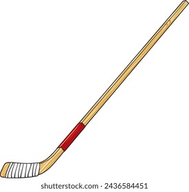 Ilustración vectorial de color de palo de hockey sobre hielo