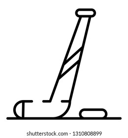 Ice hockey stick icon. Outline ice hockey stick vector icon for web design isolated on white background