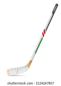 Ice hockey stick. Realistic wooden inventory for winter sport game