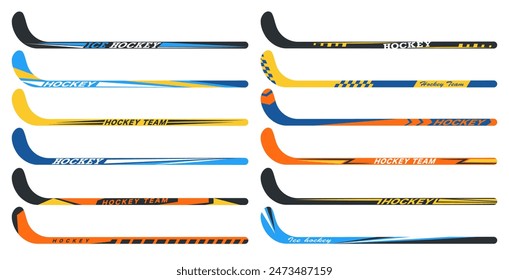 Ice hockey stick and rubber puck