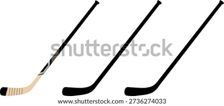 Ice Hockey Stick Set Isolated Sports Equipment Vector