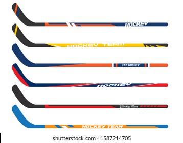 ice hockey stick template vector kit