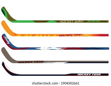 ice hockey stick template vector kit