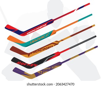 Eishockeystick-Vorlagenvektorkit