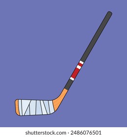 Ice Hockey stick vector icon. ice hockey stick illustration. ice hockey sports wooden stick icon