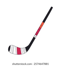 Ice hockey stick vector icon. Illustration of a wooden stick for ice hockey sports. Simple design for sports and recreation themes.