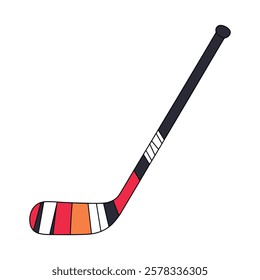 Ice hockey stick vector icon. Illustration of a wooden stick for ice hockey sports. Simple design for sports and recreation themes.