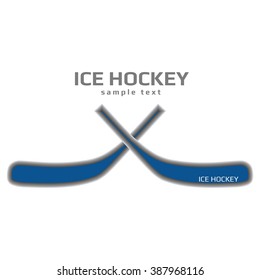 Ice Hockey sticks in blue. Hockey symbol.